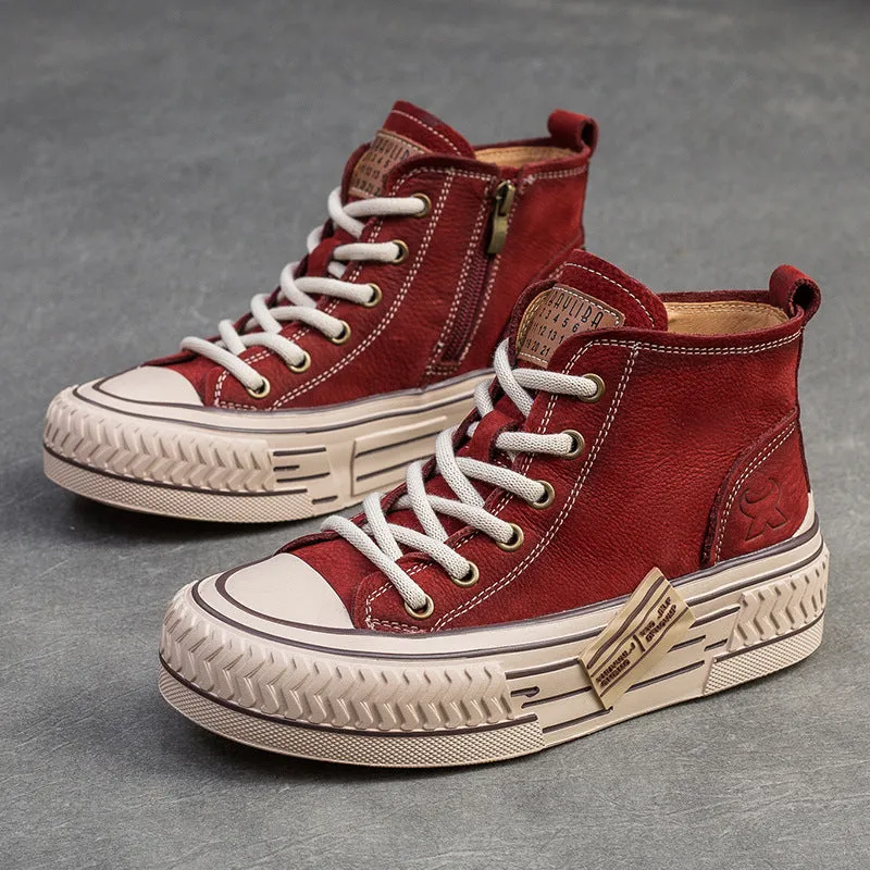 Women Fashion Cowhide Comfort Flat Ankle Boots