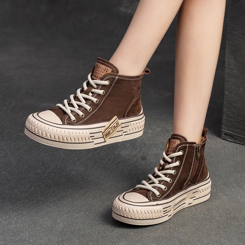 Women Fashion Cowhide Comfort Flat Ankle Boots