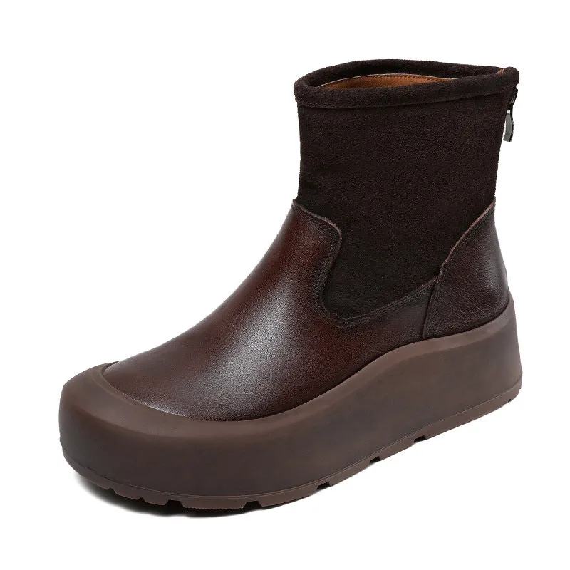 Women Handmade Vintage Leather Casual Ankle Boots