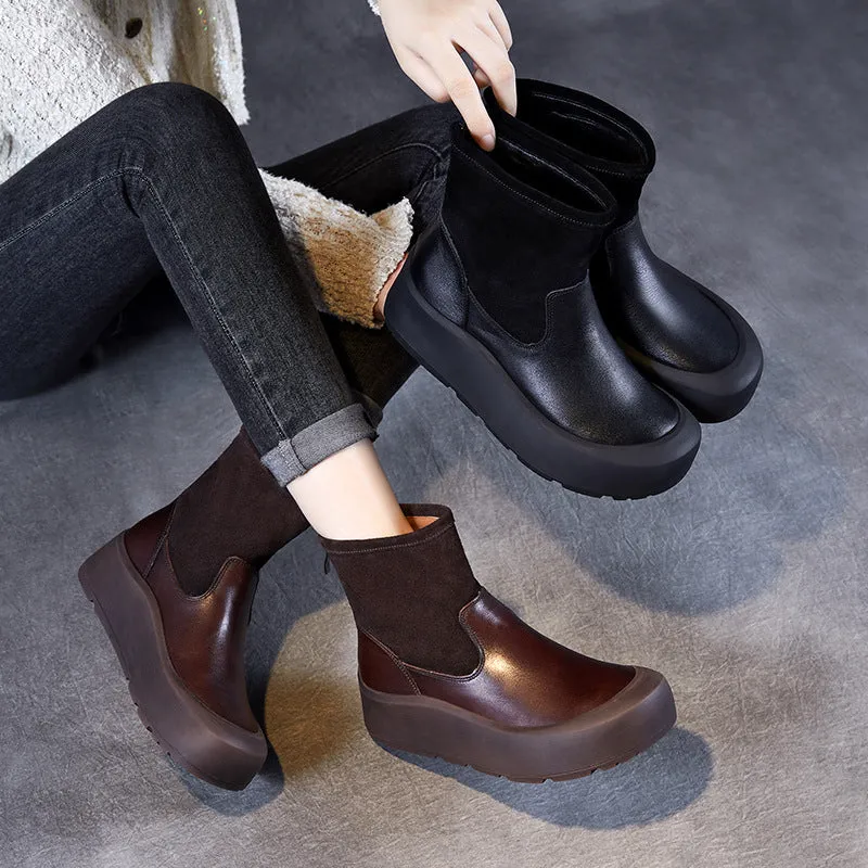 Women Handmade Vintage Leather Casual Ankle Boots