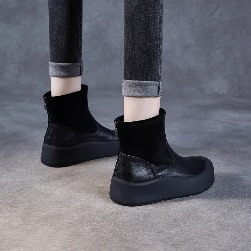 Women Handmade Vintage Leather Casual Ankle Boots