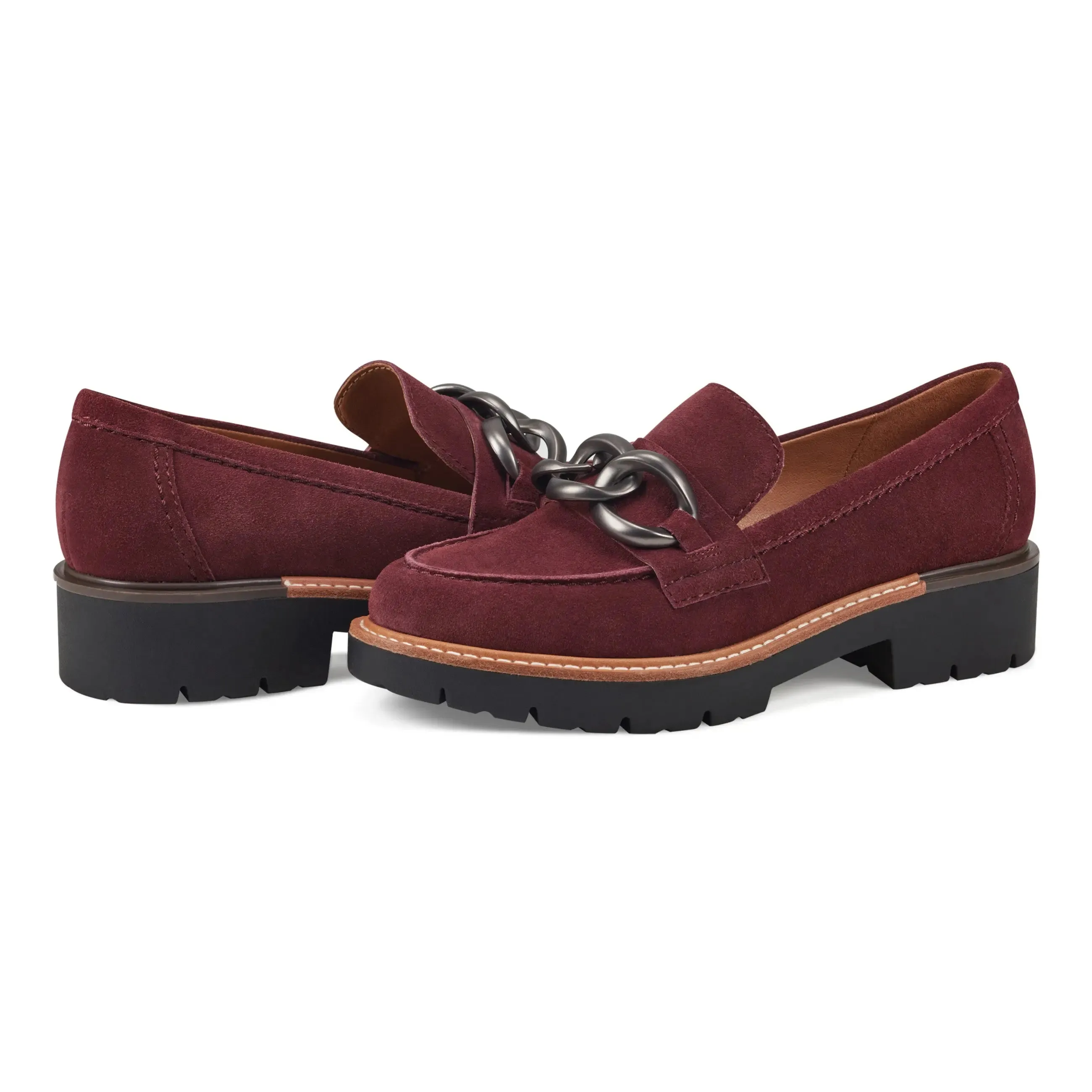 Zalor Round Toe Lug Sole Casual Slip-on Loafers
