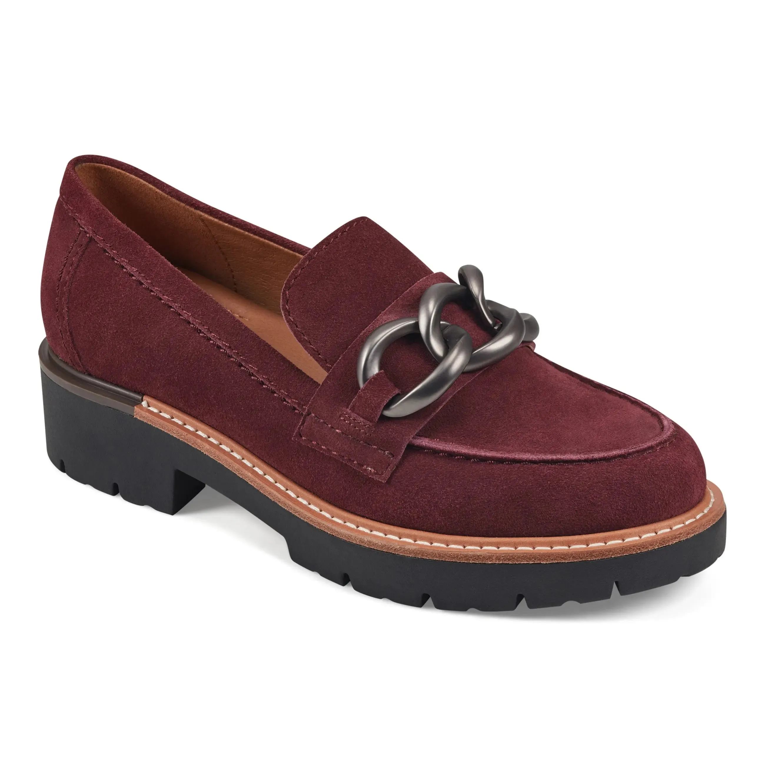 Zalor Round Toe Lug Sole Casual Slip-on Loafers